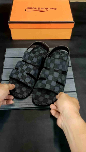 Dép Sandal Nam Quai Hậu thời trang In Vân Ca rô Bản Nâng Cấp Đế mỏng nhẹ khâu toàn bộ chắc chắn E2