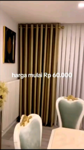 Gorden Blackout Impor Glossy Terbaru Jendela & Pintu 12 Lubang Ring