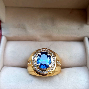 Cincin Batu Permata King Safir Mewah Elegant