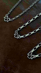 สร้อยสแตนเลสแท้ สร้อยพระ สร้อยคอพระ สแตนเลสแท้ หนา 3 มิล 4 มิล และ 5 มิล งาน Handmade ตัดมือ รหัส S14 เลือกความยาวได้ ไม่ลอกไม่ดำ ชินตา