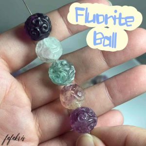 萤石通孔配件萤石花球萤石球萤石蝴蝶 Fluorite Butterfly Fluorite Ball Fluorite Flower Through Hole Beads