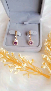 Anting Permata Cantik Lapis Emas Awet Anti Karat Gold Berkilau