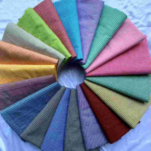 Kain motif kotak kecil 2mm - Bahan katun yarndyed