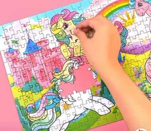 SG Kids Puzzles 100p 200p 300p Brain Board Games Pony Unicorn Kids Party Gift
