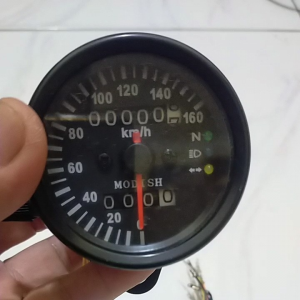 Spidometer Kilometer Plus Lampu Indikator Hitam. Universal