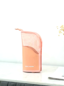 OHHDEER Simple and Large-capacity Vertical Makeup Brush Bag Portable Beauty Bag Eye Shadow Eyebrow Pencil Storage Bag