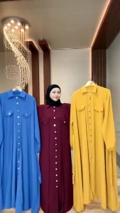 Brisia Dress - Gamis Wanita Jumbo Ld 130cm Crinkle Airflow Premium