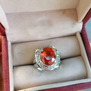 Cincin Batu Fire Opal Mewah Berkelas