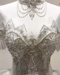 French one-shoulder wedding dress 2024 new bride vintage main bridal dress floor length