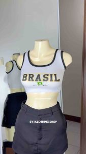 BUY 1 TAKE 1 (2PCS) Safira Brasil Tank Crop Top Cotton Spandex For Women Womenswear Comfortable Lady Sleeveless