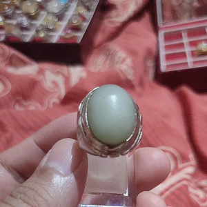 Cincin Akik Mewah Berkelas Batu Giok Air Melon