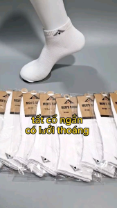 Combo 10 đôi tất nam MÀU TRẮNG cổ ngắn đơn giản -  vải cotton dày vừa thoáng mát thấm hút mồ hôi - đeo đến mắt cá chân [ảnh thật shop tự chụp] Menswear