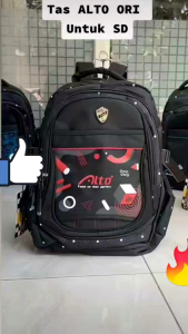 Ransel ALTO Hitam Premium Model Classic Terbaru 2022 Kekinian Tas Punggung Pria Remaja dan Dewasa Untuk Sekolah SD SMP SMA Kuliah Travelling Backpack Laki Laki Ukuran Besar Ada Tempat Laptop dan Raincoat Raincover
