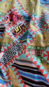 1m x 1m5 vải lụa sang chất mềm suông rũ may chân váy set bộ đồ mẹ bé váy đầm