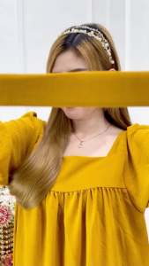 Malrene Homedress Areum: Dress Lengan 7/8 Bahan Crinkle Airflow LD 110 cm