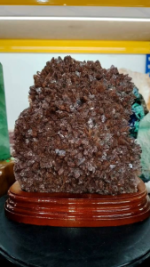 Natural Collection Old Mine Red Calcite Crystal Cluster Ornament - Decorative Display - Home Decor - Collectible Mineral - Natural Crystal - Ornamental Stand - Decor Artifacts - Lighting & Décor