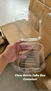 [10 PCS] 450 ML Clear Plastic Bento Cake Box Container