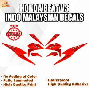 HONDA BEAT V3 INDO MALAYSIAN DECALS (WATERPROOF LAMINATED FADE PROOF)