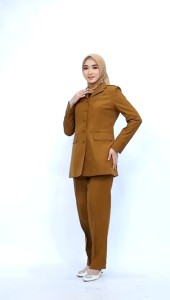 Blazer ReBonia Seragam PNS Pemda Tua Kheki Tua Baju Pns Setelan Pns Wanita setelan rok A