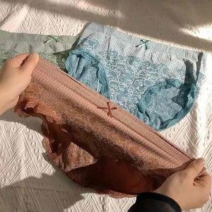 GT10กางเกงชั้นใน ผ้านุ่ม ใส่สบาย ขอบลูกไม้ ผ้าฝ้าย เอวสูง ยกหน้าท้อง ขนาดใหญ่ เซ็กซี่ ยืดหยุ่นได้ดี