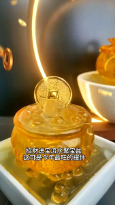 元宝聚宝盆 元宝招财流水摆件风水球循环水加湿办公室客厅装饰乔迁开业礼品 送礼首选 home decoration gift for opening