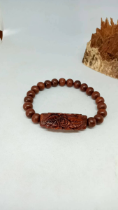 Gelang Kayu Nogosari Nagasari Ukir Bunga H338