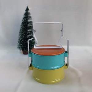 ปิ่นโต รุ่นคลาสสิค กว้าง 11 ซม. คลาสสิค ไม้ 2 ชั้น คลาสสิค กระดูกระดู สีเขียว (Tiffin 2 Tier Wide 11cm 1 ปาก)