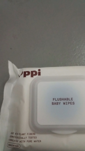 HOPPI SILKY FLUSH FLUSHABLE BABY WIPES 18SHEET 1PACK