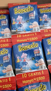 Susu Boneeto  Kemasan Renceng 10+1 Saset 25g Vanilla