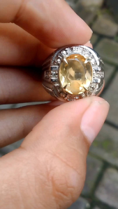 Cincin Natural Citrine batu kecubung kuning citrine