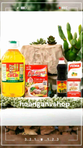 Combo 1c Dầu ăn Cái Lân 5 lít 1gói Hạt Nêm Aji Ngon Heo 400gr - Tặng 1c Nước Tương 500ml 1gói Bột Ngọt 100gr 1gói Bột Canh 190gr