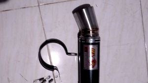 RL RedLeo knalpot motor / Tabung silencer / Black Coating inlet 50 mm