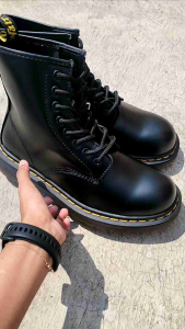 Sepatu Boots Docmar 1460 black smooth Vegan Premium Faux Leather