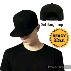 Topi Pria Snapback Model Hip-hop Polos Bahan Tebal Cap Hat Visor Datar