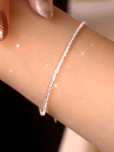 Celinewey 18K White or Rose Gold Plated Jewelry Classic Beautiful Sparkle Cord Charm Bracelet Women Birthday Gift - 504B503B