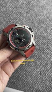 [Original] 6295 MPRTPBARE Alexandre Christie Automatic Men Watch with Power Reserve and Titanium Case Red Silicone Strap | Official Warranty