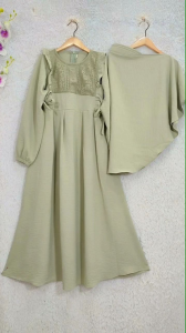 SET GAMIS BRUKAT MALIKA ANAK USIA 3-4-5-6-7 TAHUN