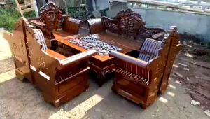 Kursi ruang tamu ukiran kayu jati jepara mewah modern antik motif kerang madura