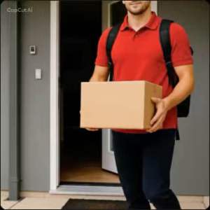 Sticker Sign Notice Please Drop Parcel Delivery Here