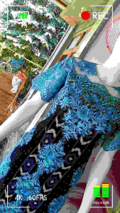 DRESS TENUN KOMBINASI BROKAT BIRU