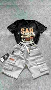 Kaos Washed Anak Cowok Motif Kapal Usia 1-12 Tahun Bahan Katun Premium