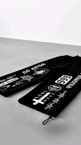 SMUSHKIDS Celana Baggy Skena Anak Panjang Gombrong Usia 7-12 Tahun Fleece Hitam VOL018