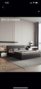 Bed modern simple light luxury bed master bedroom double bed bedroom economical tatami soft bed