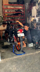 knalpot fiz r force one standar racing perut hitam AHM suara garing
