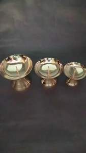 Candle holder / Tempat lilin kuningan motif parabola polos gold 1 pcs