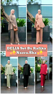 RAFIKA DELIA: Baju Atasan Set Celana Wanita Muslimah Delia Set Cel By Rafika