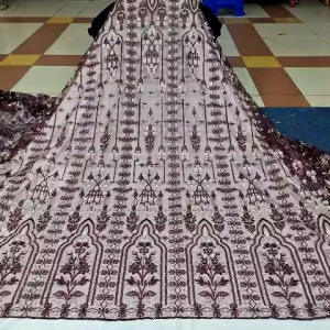 BAHAN KAIN KEBAYA TILLE SABTO BORDIR PAYET STONE/BAHA MEWAH DAN MOTIF YG BAGUS (HARGA PER SETENGAH METER)