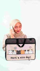 Tas Laptop Jinjing Selempang Motif Mancanegara Jepang Korea Selatan China universal | Laptop Sleeve anti air safety dilapisi busa tebal