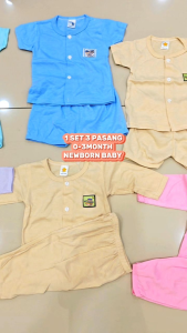 1Set 3Pasang NEW BORN BABY COTTON SLEEP WEAR BABY PYJAMAS  BABY