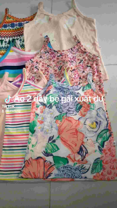 [HCM]combo 5 áo 2 dây bé gái - hàng lên từ vải xuất dư size 5 cho bé từ 19-25kg